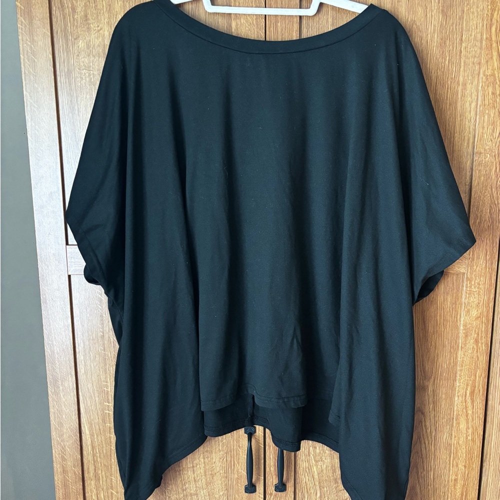 Black Oversized Boxy Tunic Top